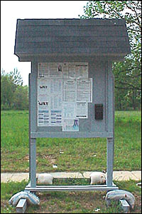 A kiosk, or informational board